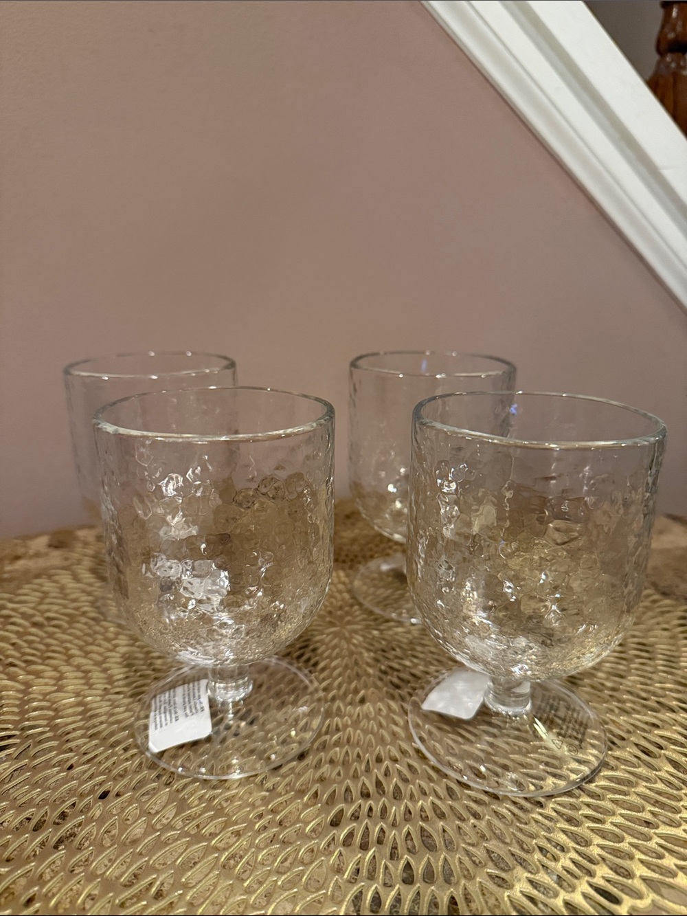 Pottery Barn Hammered Acrylic Glasses - Set of 4